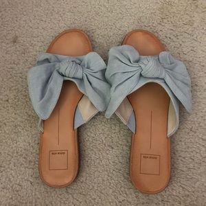 Dolce Vita Blue Bow Slides